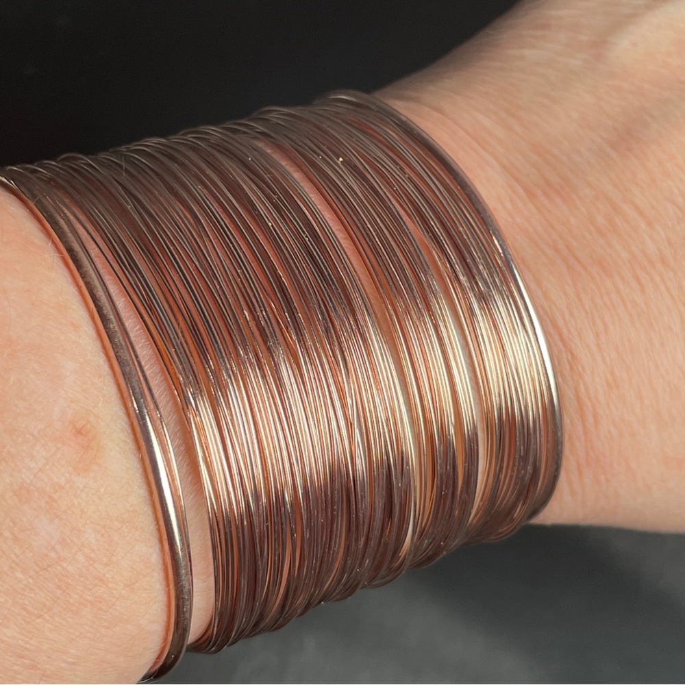 Adjustable Rose Gold Boho Wire Bracelet - Picture 5 of 9